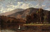 sailboat in river by Edward Mitchell Bannister